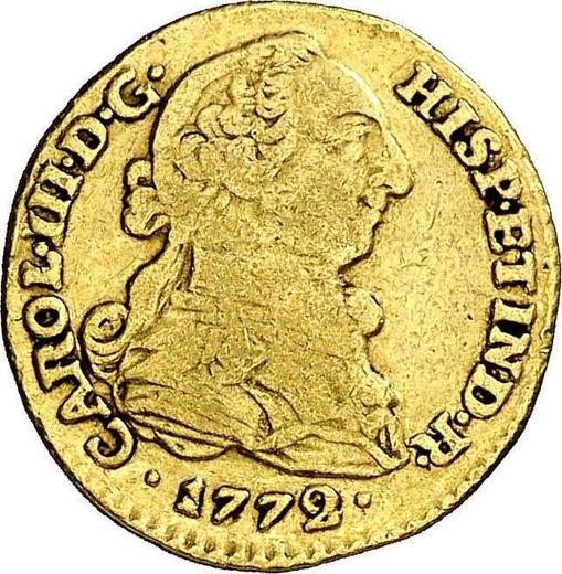 Awers monety - 1 escudo 1772 NR VJ - cena złotej monety - Kolumbia, Karol III