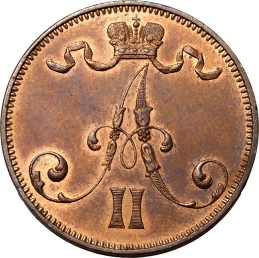 Аверс монеты - 5 пенни 1873 года - цена  монеты - Финляндия, Великое княжество
