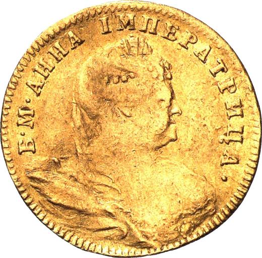 Anverso 1 chervonetz (10 rublos) 1738 - valor de la moneda de oro - Rusia, Anna Ioánnovna
