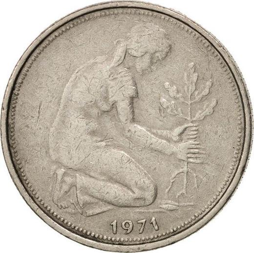 Reverso 50 Pfennige 1971 F - valor de la moneda  - Alemania, RFA