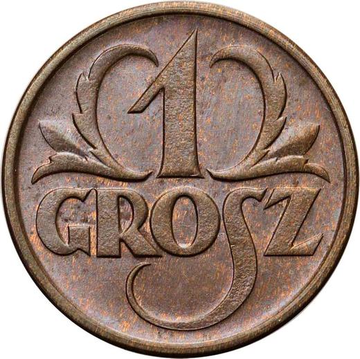 Реверс монеты - 1 грош 1927 года WJ - цена  монеты - Польша, II Республика