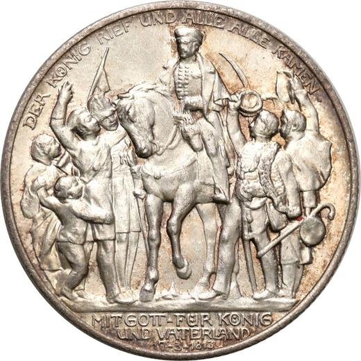 Anverso 2 marcos 1913 A "Prusia" Guerra de Liberación - valor de la moneda de plata - Alemania, Imperio alemán