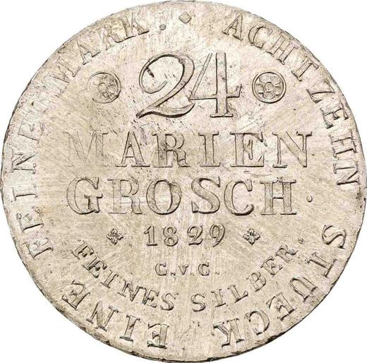 Revers 24 Mariengroschen 1829 CvC BRAUNSCHW - Silbermünze Wert - Braunschweig-Wolfenbüttel, Karl II