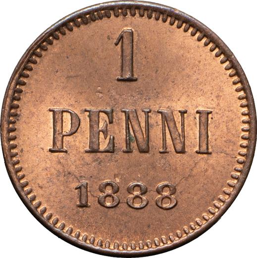 Реверс монеты - 1 пенни 1888 года - цена  монеты - Финляндия, Великое княжество