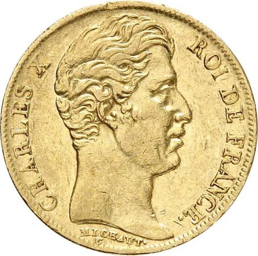 Аверс монеты - 20 франков 1826 года A "Тип 1825-1830" Париж - цена золотой монеты - Франция, Карл X