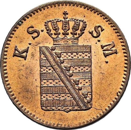 Аверс монеты - 1 пфенниг 1859 года F - цена  монеты - Саксония-Альбертина, Иоганн