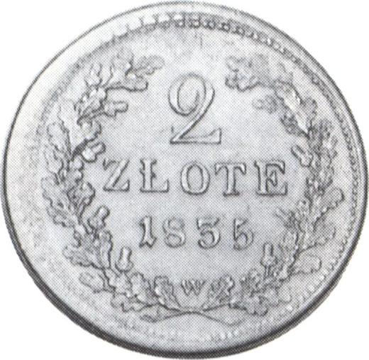 Reverso de Fantasía 2 eslotis 1835 W "Cracovia" Cobre - valor de la moneda  - Polonia, República de Cracovia