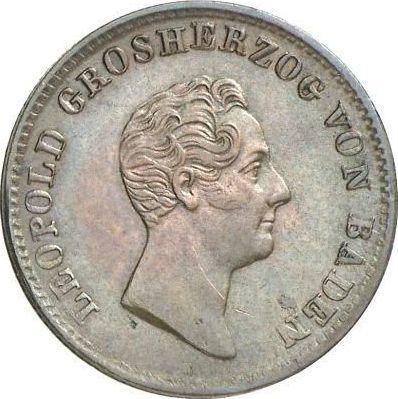 Anverso 1 Kreuzer 1836 D - valor de la moneda  - Baden, Leopoldo I de Baden