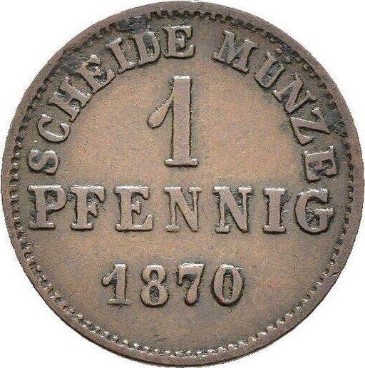Реверс монеты - 1 пфенниг 1870 года - цена  монеты - Гессен-Дармштадт, Людвиг III