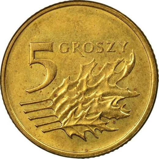 Revers 5 Groszy 2004 MW - Münze Wert - Polen, III Republik Polen nach Stückelung