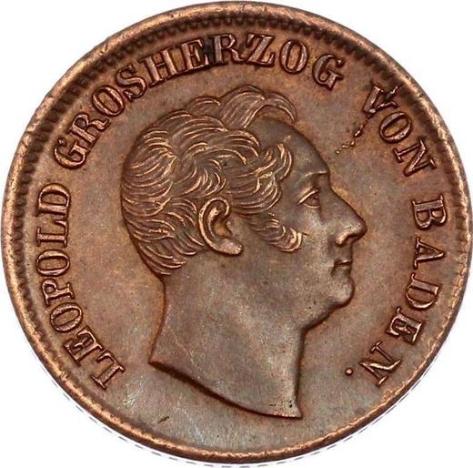 Avers Kreuzer 1849 - Münze Wert - Baden, Leopold