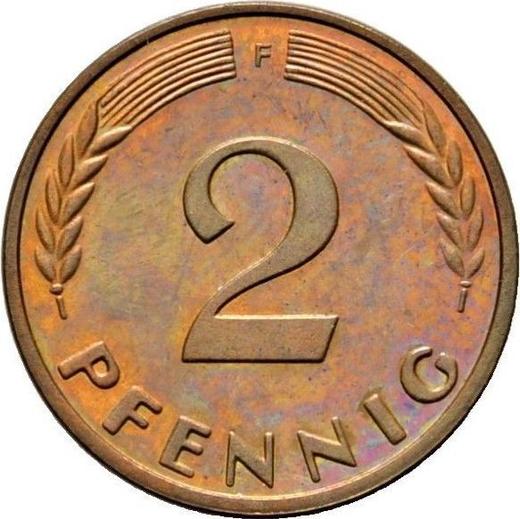 Аверс монеты - 2 пфеннига 1962 года F - цена  монеты - Германия, ФРГ