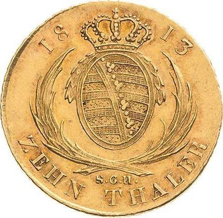 Реверс монеты - 10 талеров 1813 года S.G.H. - цена золотой монеты - Саксония-Альбертина, Фридрих Август I