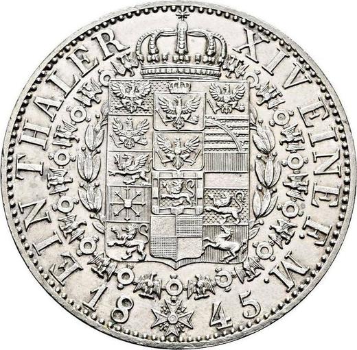 Rewers monety - Talar 1845 A - cena srebrnej monety - Prusy, Fryderyk Wilhelm IV