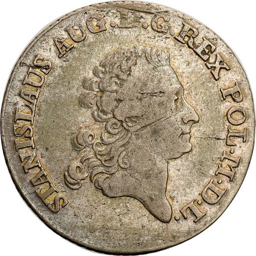 Аверс монеты - Злотовка (4 гроша) 1780 года EB - цена серебряной монеты - Польша, Станислав II Август