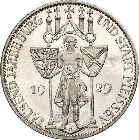 Reverso 5 Reichsmarks 1929 E "Meissen" - valor de la moneda de plata - Alemania, República de Weimar