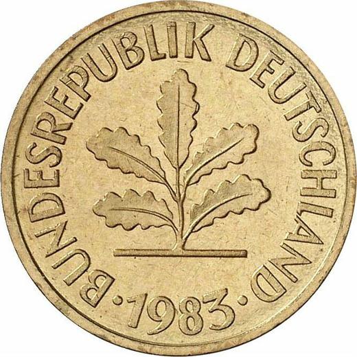 Реверс монеты - 5 пфеннигов 1983 года D - цена  монеты - Германия, ФРГ