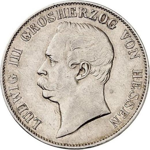 Аверс монеты - Талер 1870 года - цена серебряной монеты - Гессен-Дармштадт, Людвиг III