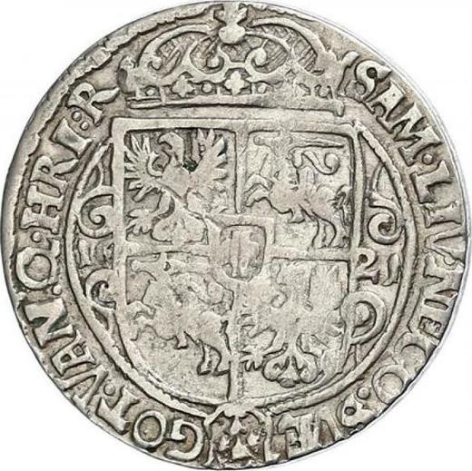 Реверс монеты - Орт (18 грошей) 1621 года 16 под портретом - цена серебряной монеты - Польша, Сигизмунд III Ваза