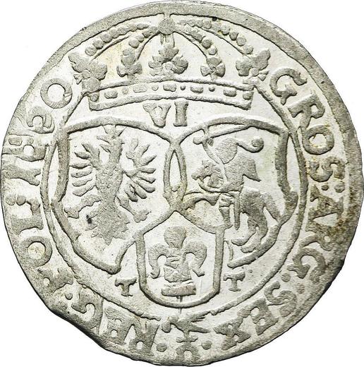 Реверс монеты - Шестак (6 грошей) 1660 года TT "Портрет с обводкой" - цена серебряной монеты - Польша, Ян II Казимир