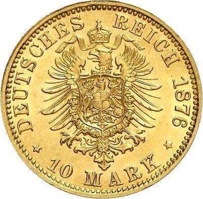 Reverso 10 marcos 1876 J "Hamburg" - valor de la moneda de oro - Alemania, Imperio alemán