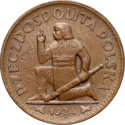 Реверс монеты - Пробные 50 злотых 1924 года "Рыцарь" Бронза - цена  монеты - Польша, II Республика