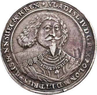 Аверс монеты - Талер 1636 года II "Гданьск" Дата под гербом - цена серебряной монеты - Польша, Владислав IV