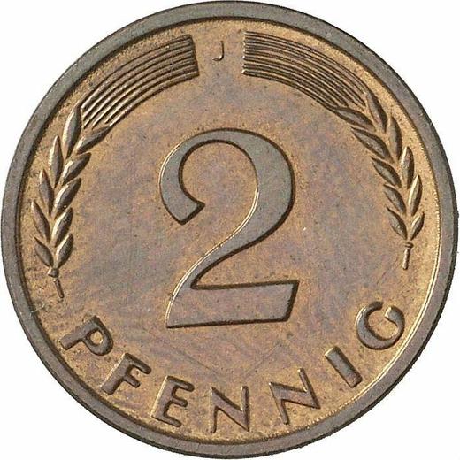 Аверс монеты - 2 пфеннига 1965 года J - цена  монеты - Германия, ФРГ