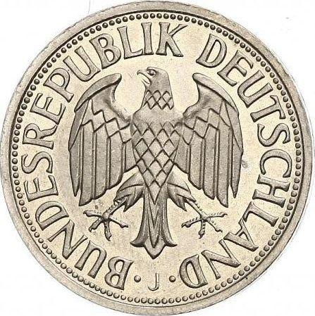 Реверс монеты - 1 марка 1960 года J - цена  монеты - Германия, ФРГ