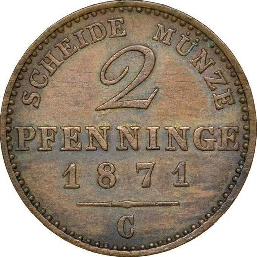 Reverso 2 Pfennige 1871 C - valor de la moneda  - Prusia, Guillermo I