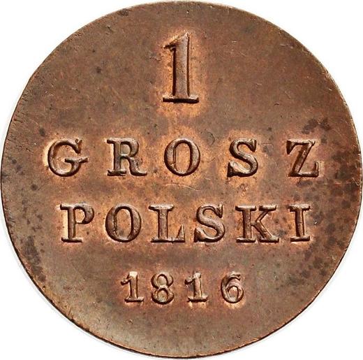Reverso 1 grosz 1816 IB "Cola larga" Reacuñación - valor de la moneda  - Polonia, Zarato de Polonia