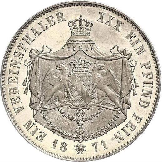 Реверс монеты - Талер 1871 года - цена серебряной монеты - Баден, Фридрих I