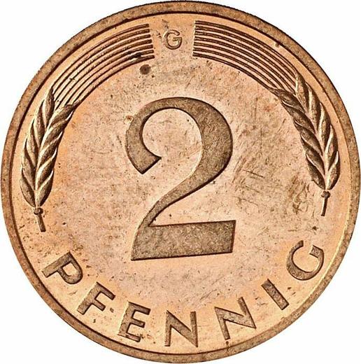 Anverso 2 Pfennige 1993 G - valor de la moneda  - Alemania, RFA