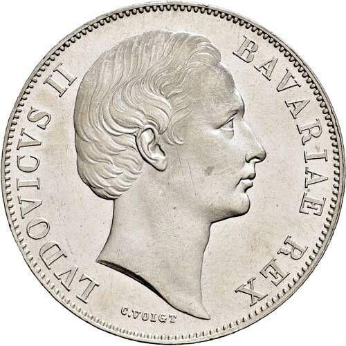 Anverso Tálero 1866 "Madonna" - valor de la moneda de plata - Baviera, Luis II