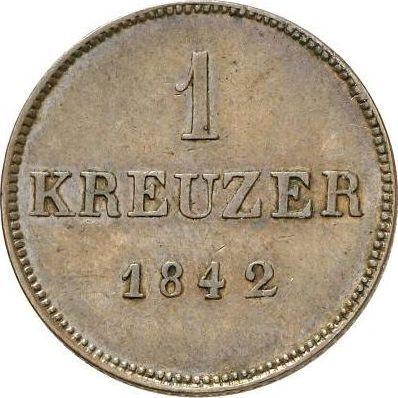 Reverso 1 Kreuzer 1842 - valor de la moneda  - Sajonia-Meiningen, Bernardo II