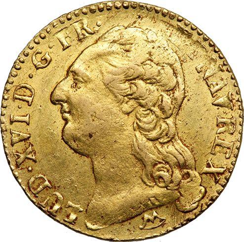 Аверс монеты - Луидор 1790 года N Монпелье - цена золотой монеты - Франция, Людовик XVI
