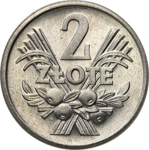 Reverso 2 eslotis 1959 "Espigas y frutas" - valor de la moneda  - Polonia, República Popular