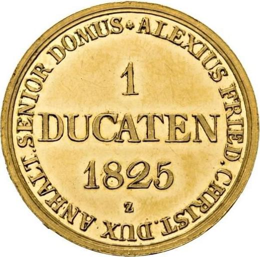 Реверс монеты - Дукат 1825 года Z - цена золотой монеты - Ангальт-Бернбург, Алексиус Фридрих Кристиан