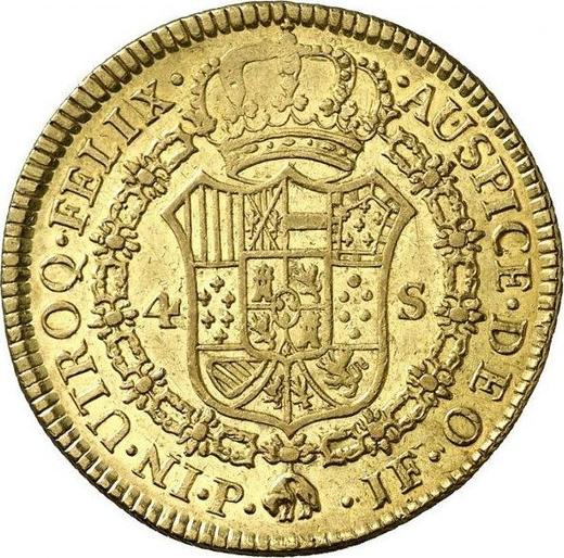 Revers 4 Escudos 1793 P JF - Goldmünze Wert - Kolumbien, Karl IV