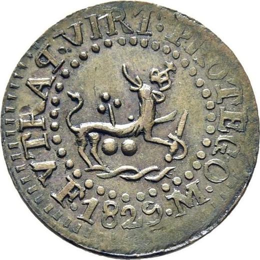 Реверс монеты - 1 октаво 1829 года M - цена  монеты - Филиппины, Фердинанд VII