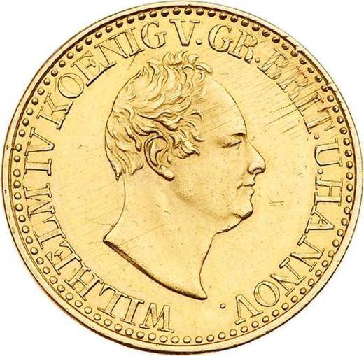 Аверс монеты - 10 талеров 1835 года - цена золотой монеты - Ганновер, Вильгельм IV