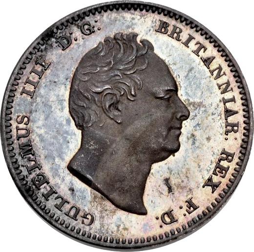 Awers monety - 3 pensy 1831 "Maundy" - cena srebrnej monety - Wielka Brytania, Wilhelm IV