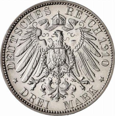 Реверс монеты - Пробные 3 марки 1910 года J "Пруссия" Берлинский университет - цена серебряной монеты - Германия, Германская Империя