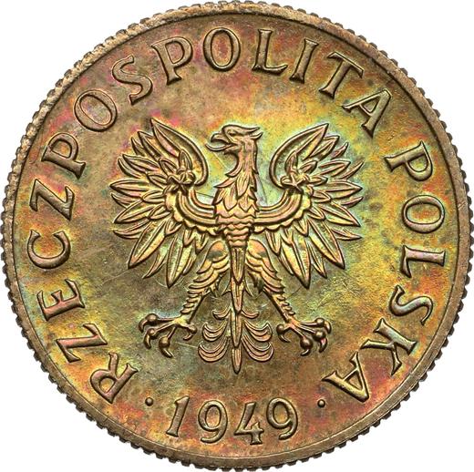 Аверс монеты - Пробные 2 гроша 1949 года Латунь - цена  монеты - Польша, Народная Республика