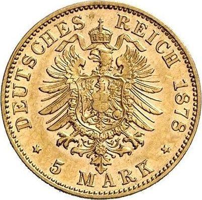 Reverse 5 Mark 1878 D "Bayern" - Gold Coin Value - Germany, German Empire