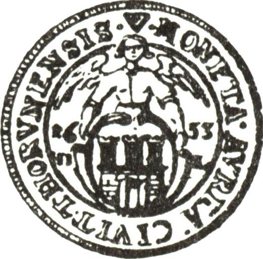 Rewers monety - Dukat 1653 HIL "Toruń" - cena złotej monety - Polska, Jan II Kazimierz