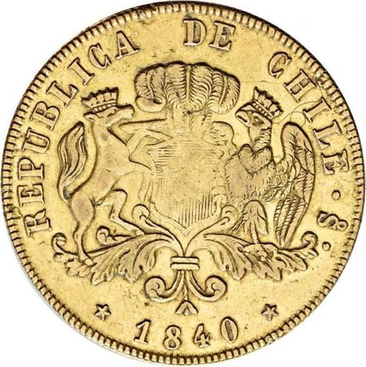 Avers 8 Escudos 1840 So IJ - Goldmünze Wert - Chile, Republik
