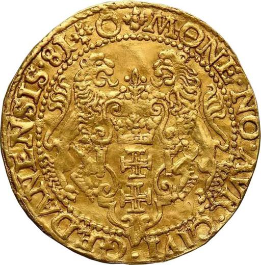 Реверс монеты - Дукат 1581 года "Гданьск" - цена золотой монеты - Польша, Стефан Баторий