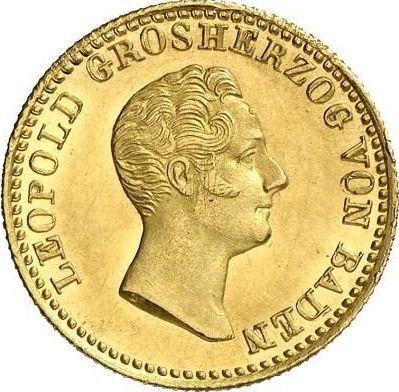 Аверс монеты - Дукат 1835 года D - цена золотой монеты - Баден, Леопольд
