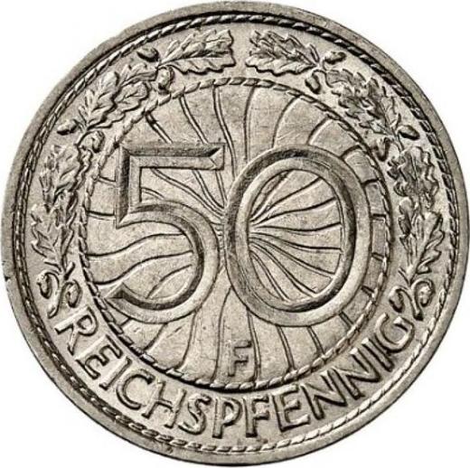 Reverso 50 Reichspfennigs 1936 F - valor de la moneda  - Alemania, República de Weimar